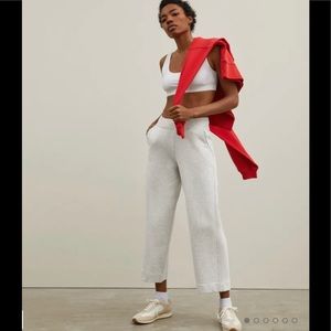 Everlane The Track Wide-Leg Pant | Light Heather | Size Small